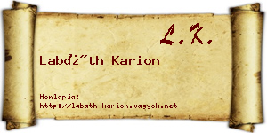 Labáth Karion névjegykártya